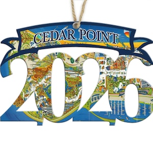 Cedar Point, OH Custom Shaped Park Wood Map/Artwork Ornament-Various Shapes