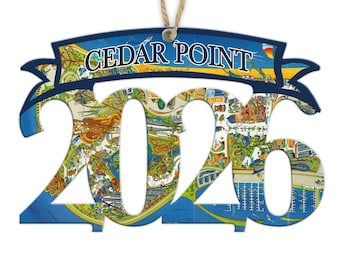 Cedar Point, OH Custom Shaped Park Wood Map/Artwork Ornament-Various Shapes