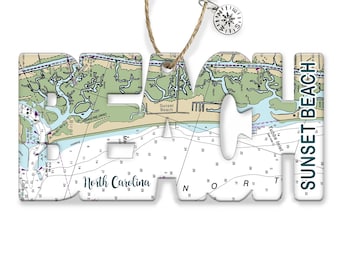 Sunset Beach, NC Shaped Wood Map Souvenir Ornament-Various Shapes!