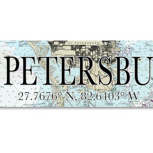 St. Petersburg, FL Wood Wall Hanging Map Signs