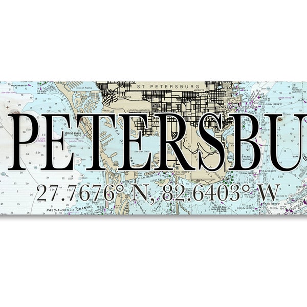 St. Petersburg, FL Wood Wall Hanging Map Signs