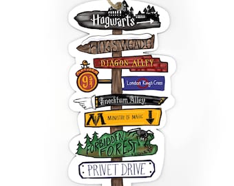 Wizarding World, School of Magic Directional Wood Ornament Sign