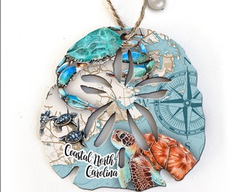 North Carolina Coast Wood Shaped Ornaments
