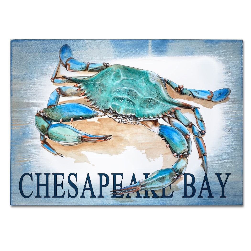 WOOD Blue Crab Art 11x16 Inches- Customizable, Wall Hanging - Etsy