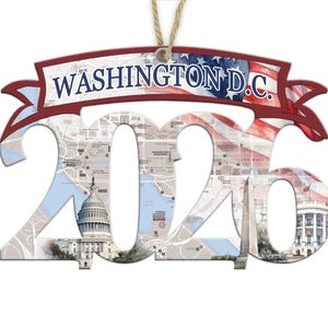 Washington DC Custom Wood Map Ornaments-Various Shapes