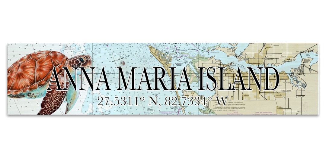 Anna Maria Island, FL Wood Wall Hanging Maps Etsy