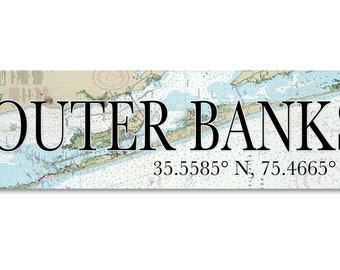 Outer Banks, NC Wood Wall Hanging Maps