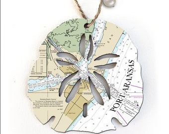 Port Aransas, TX Shaped Wood Map Ornament-Various Shapes