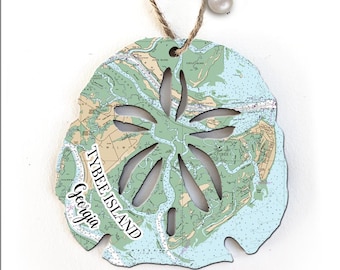Tybee Island, GA Shaped Wood Map Ornaments-Various Shapes