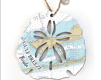 Gulf Breeze, FL Custom Sand Dollar Shaped Wood Ornament