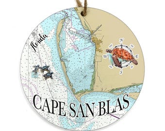 Cape San Blas, FL Shaped Wood Map Ornament-Various Shapes