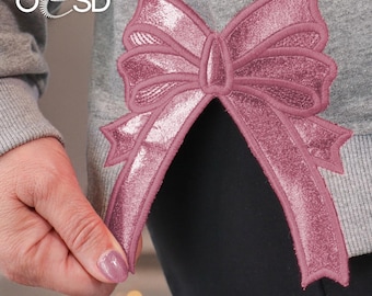 Split Seam Bow Applique Machine Embroidery Design