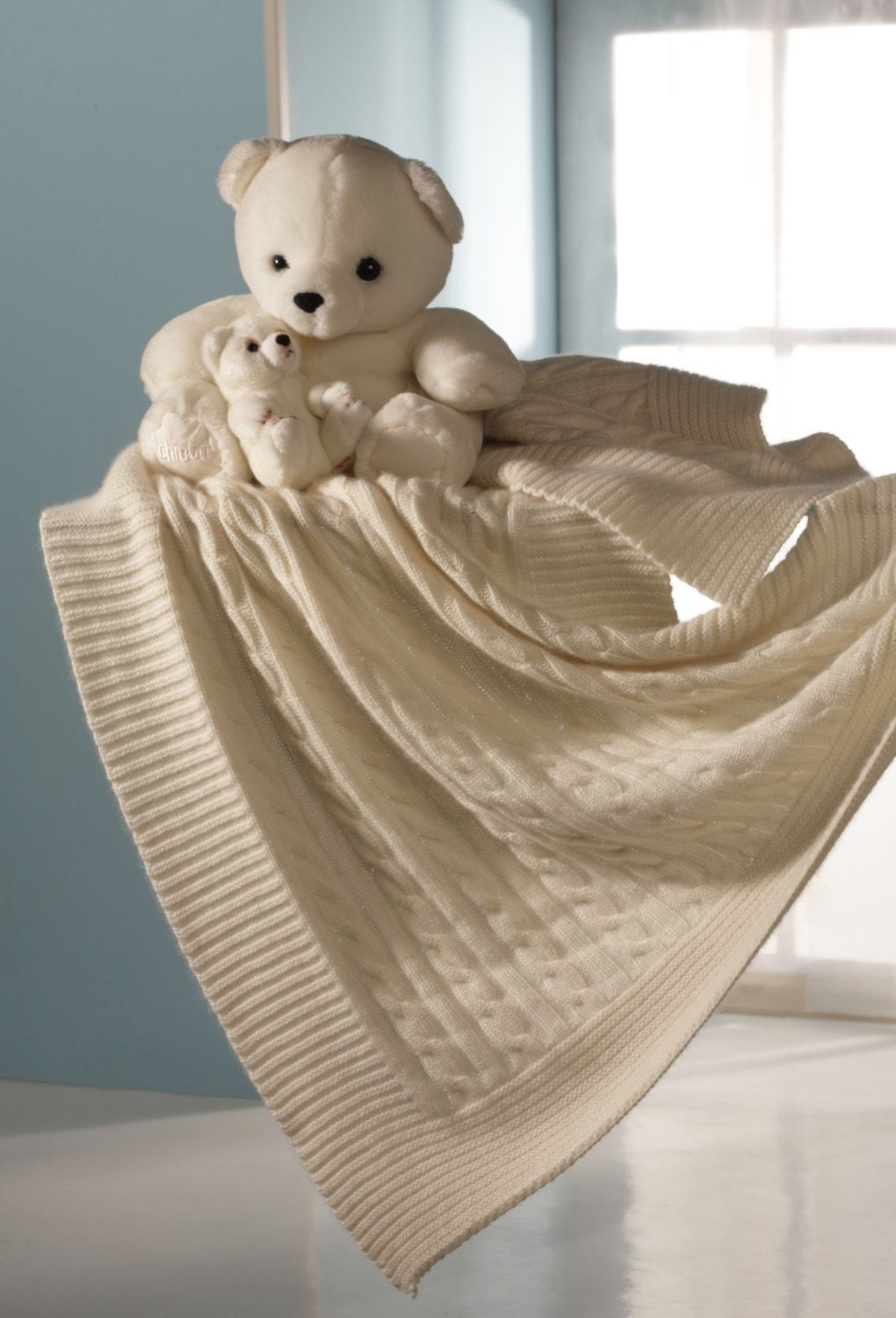 CRADLE blanket plait knitting working pure cashmere ivory Etsy