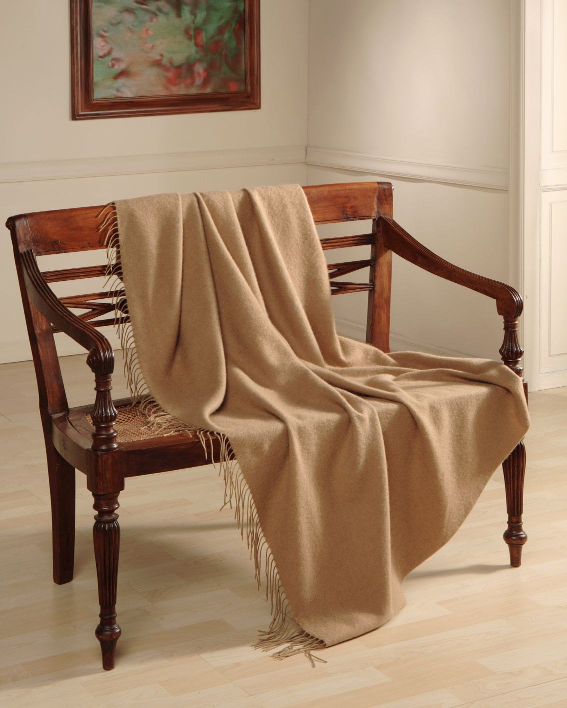 Pure Top CASHMERE PLAID THROW blanket natural Camel Color Etsy