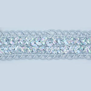 Schillernde Paillettenborte mit Hologramm-Spitze - preiswerte Meterware
