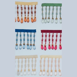 2 1/2 inch acrylic and glass beaded fringe for lampshade or curtains - price by the yard