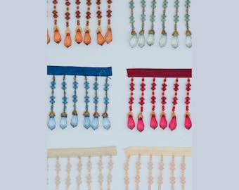 Franges en acrylique et perles de verre de 2 1/2 po. pour abat-jour ou rideaux - par mètre -51011