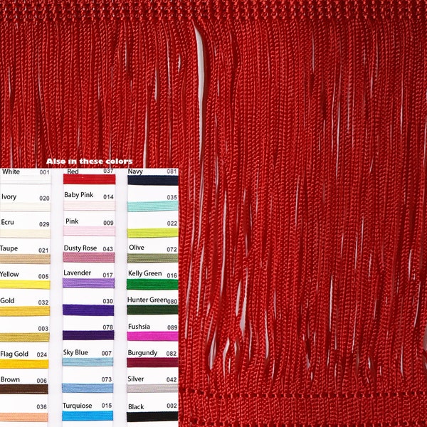 6 inch Chainette Fringe Trim Rayon in Various colors