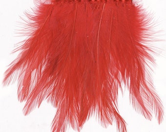5 Inch Long Rooster Feather Fringe for dress or craft - priced per yard