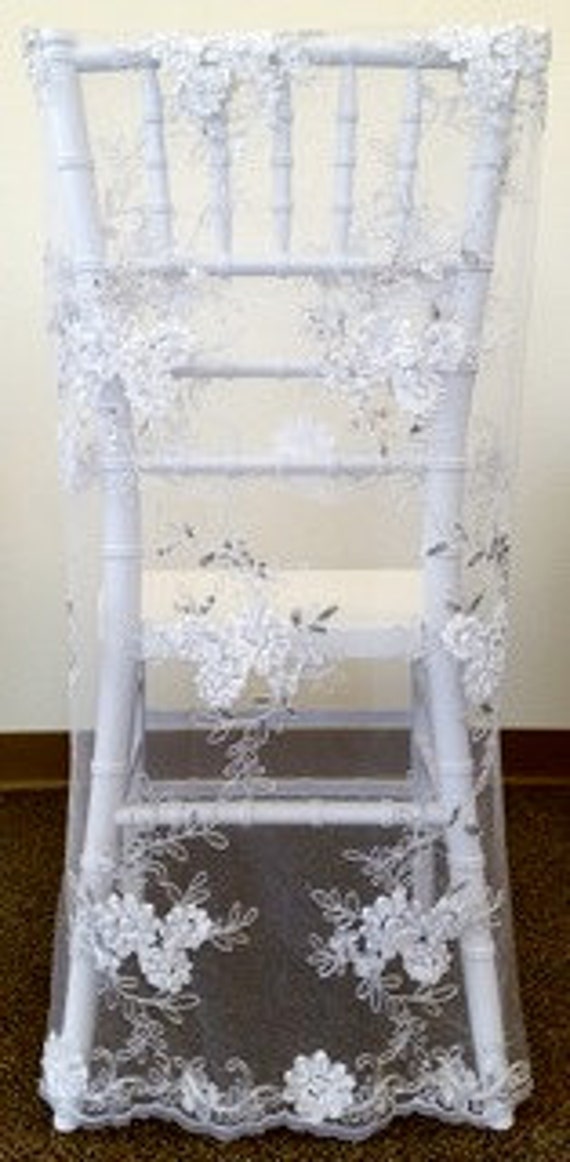 Floral Lace Chair Cover Wedding Chair Covers Embroidered Etsy