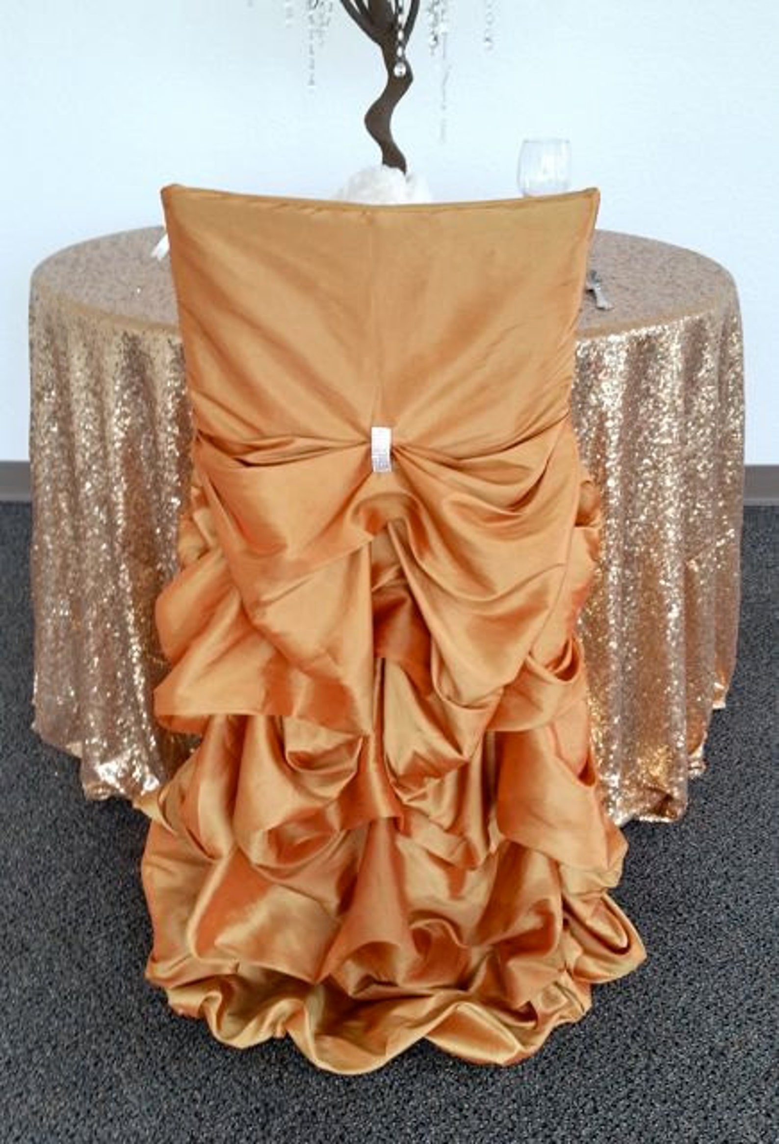 Gold Wedding Chair Covers Ruffled Wedding Chair Covers Etsy