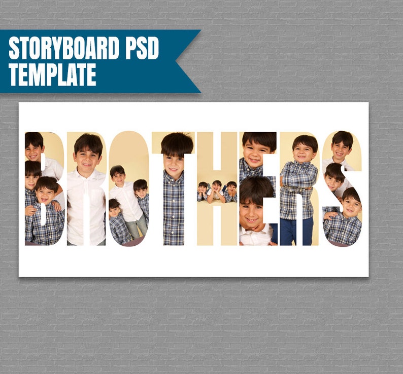 instant download Brothers Storyboard Template photography template photographer moodboard photoshop brothers board psd Collage Template