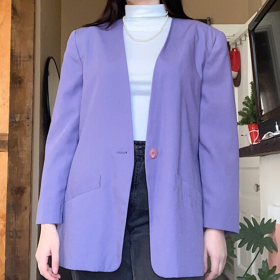 vintage purple oversized blazer minimalist 90s 80s