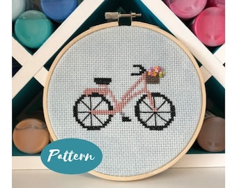 Cartoon Bicycle Pattern DIY Cross Stitch Stamped Embroidery Kit for Beginner Cartoon Bicycle Pattern DIY Cross Stitch Stamped Embroidery Kit for Beginner