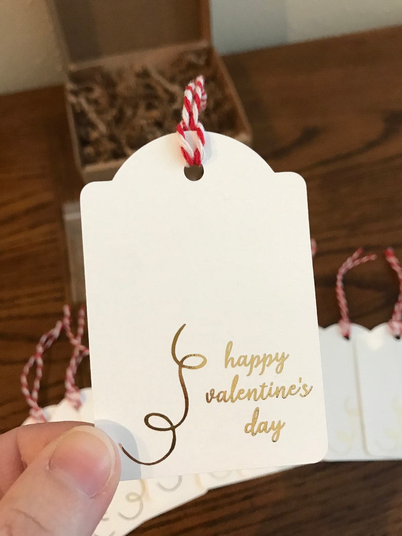 DIY Card Making Kit: Happy Valentine's Day Gift Tags / Fabric Art Craft Kits for Adults Teens / Custom Gold Foil Handmade Set Classroom Idea image 3