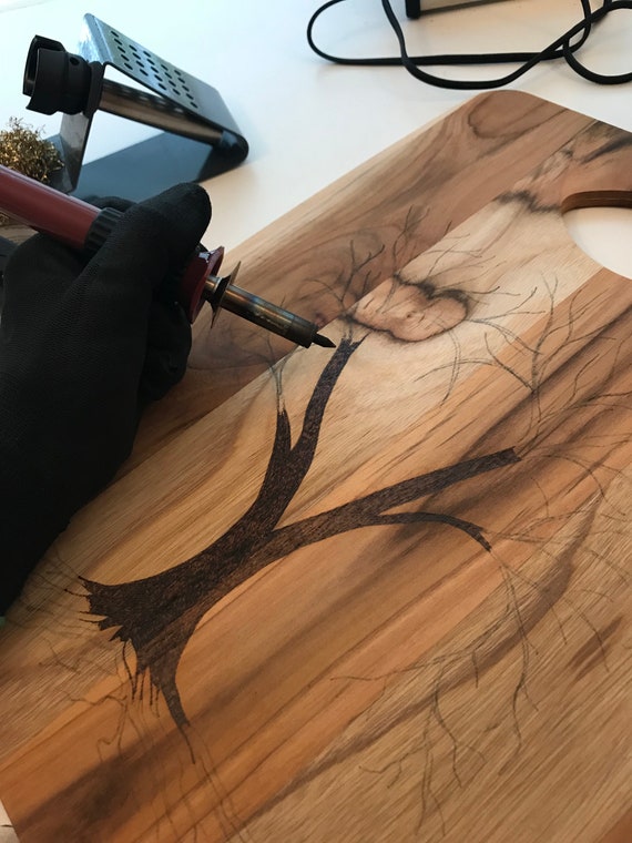 Custom Wood Burning Patterns: Heart Tree // Easy Pattern - Etsy