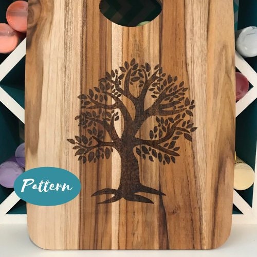 Custom Wood Burning Patterns: Swirly Tree // Easy Pattern Template Design  // Pyrography Art // Instant Download PDF File // Cutting Board