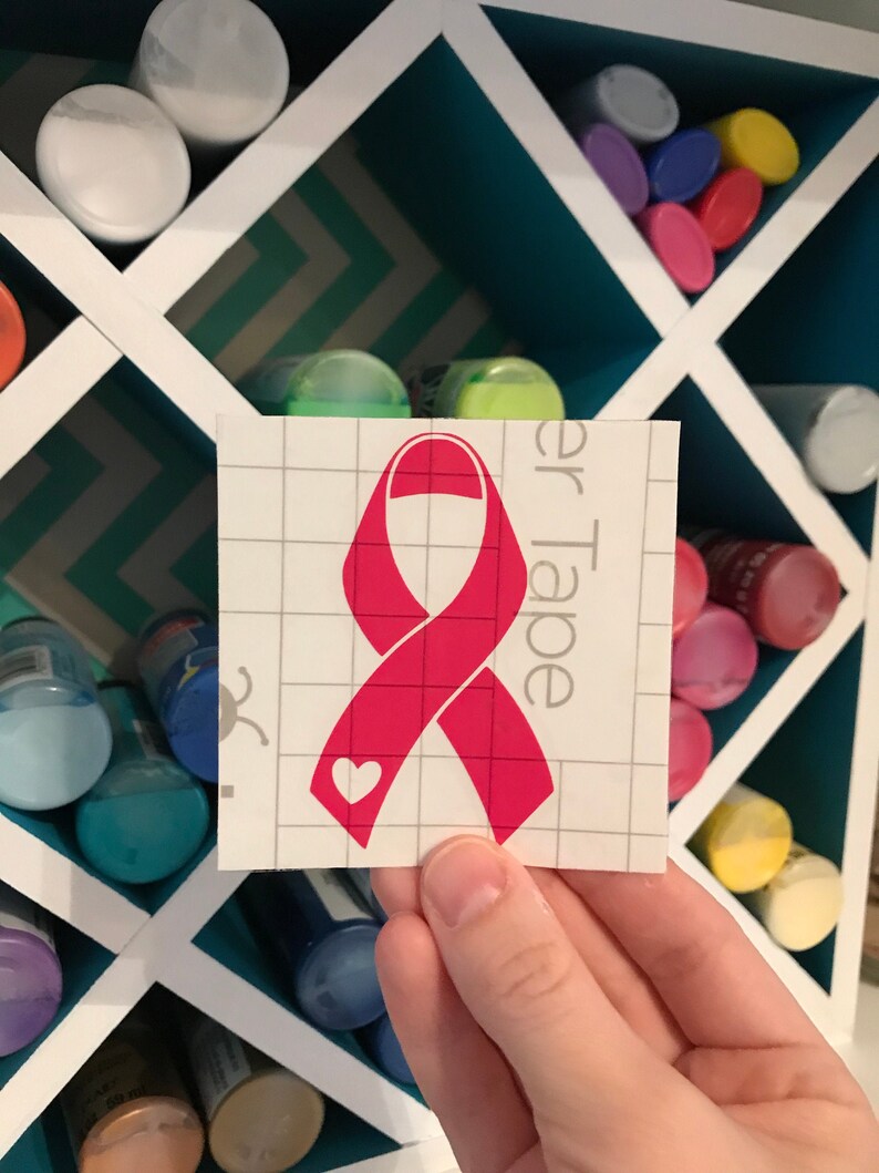Breast Cancer Ribbon Yeti Decal / Pink Survivor Gifts / Vinyl Etsy
