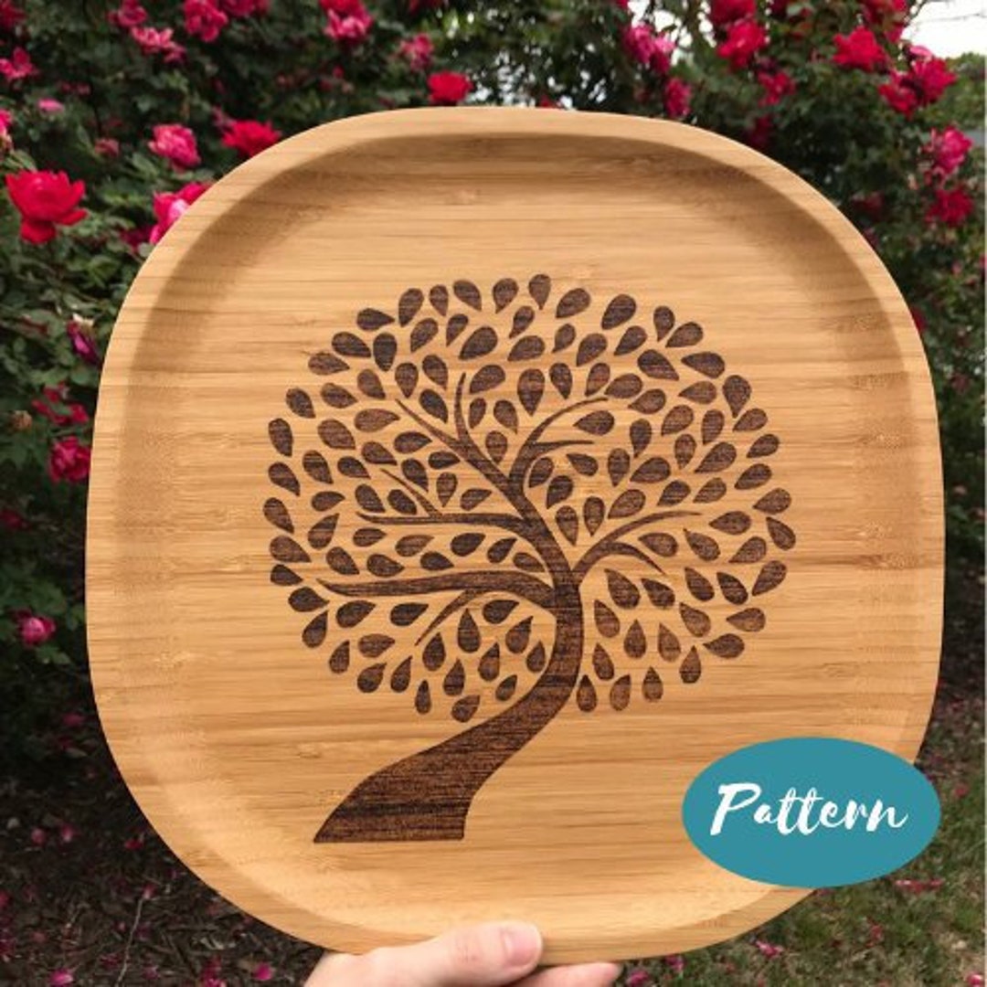 Custom Wood Burning Patterns: Heart Tree // Easy Pattern Template Design //  Pyrography Art // Instant Download PDF File // Cutting Board 
