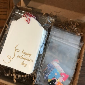 DIY Card Making Kit: Happy Valentine's Day Gift Tags / Fabric Art Craft Kits for Adults Teens / Custom Gold Foil Handmade Set Classroom Idea image 4