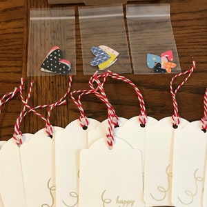 DIY Card Making Kit: Happy Valentine's Day Gift Tags / Fabric Art Craft Kits for Adults Teens / Custom Gold Foil Handmade Set Classroom Idea image 2