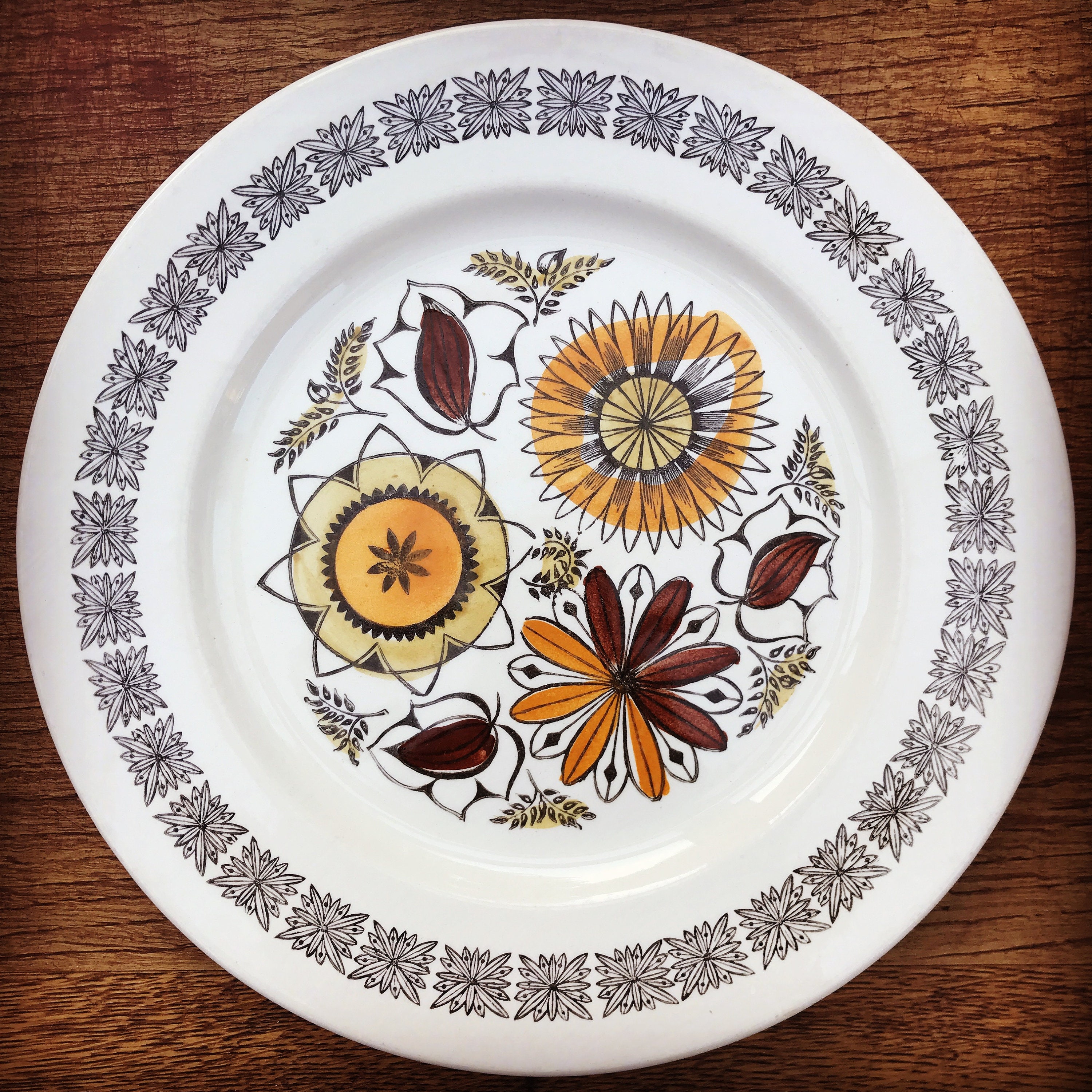 Vintage 1960s 'Calypso' 9.65 Dinner Plates by Kathie Winkle for