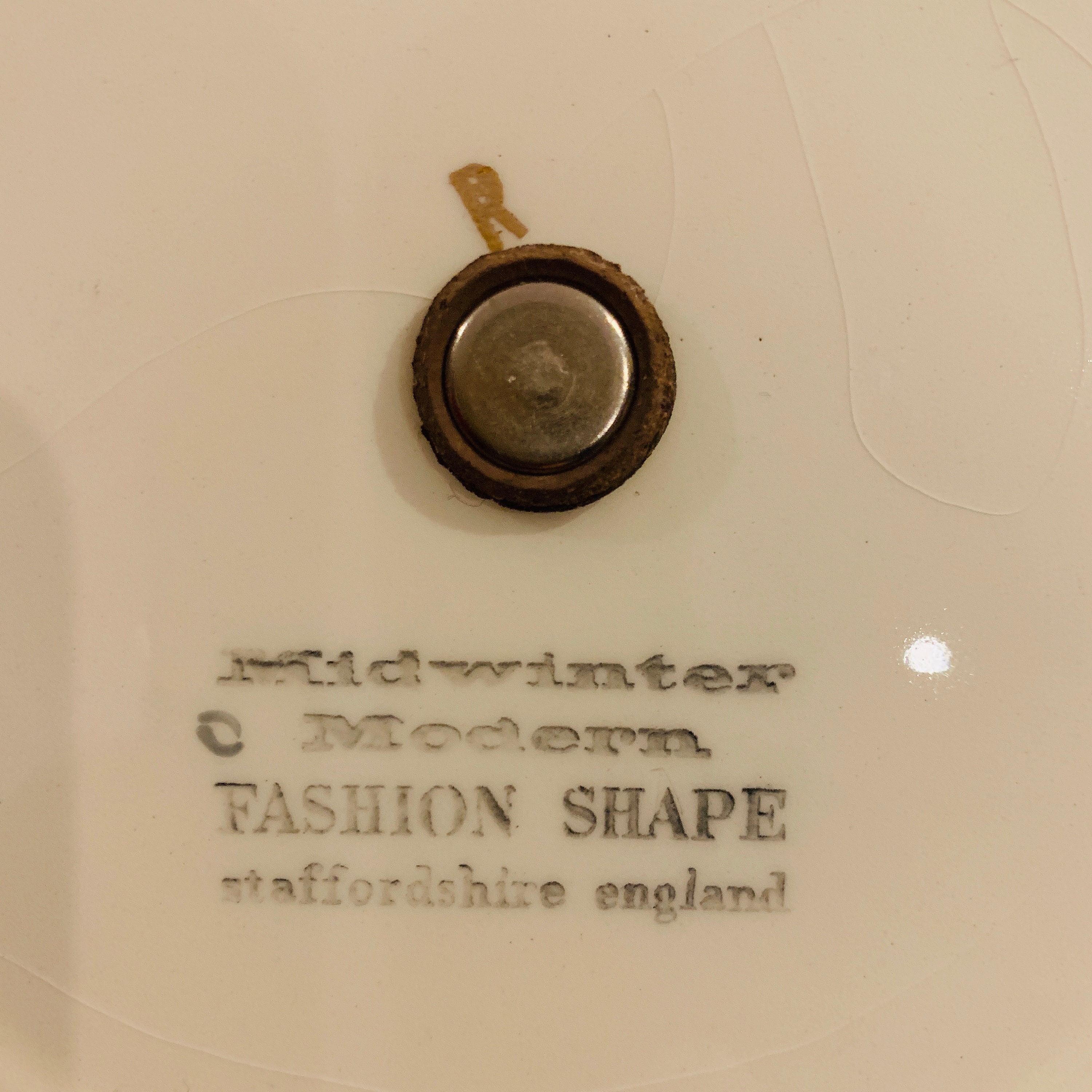 Rare Midwinter Pottery Cascade Pattern 9 Cake Plate with Chrome Handle