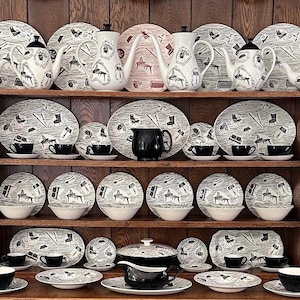 Ridgway Homemaker 1950s China - Black and White Iconic British Design, A Variety of Pieces for Individual Sale