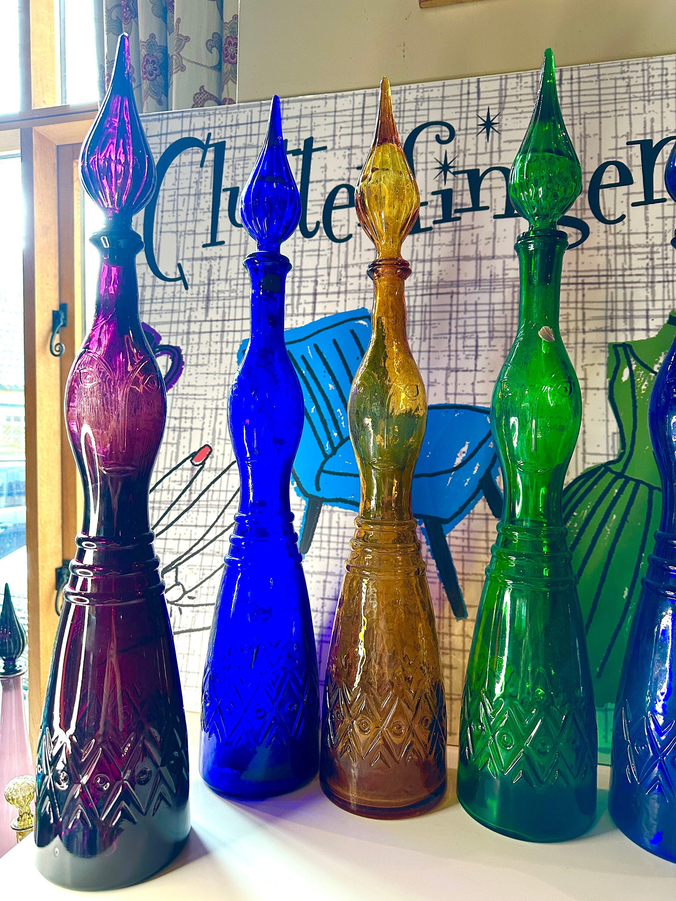 Vimax Creations Genie Bottles - Vintage Empoli Italian Glass