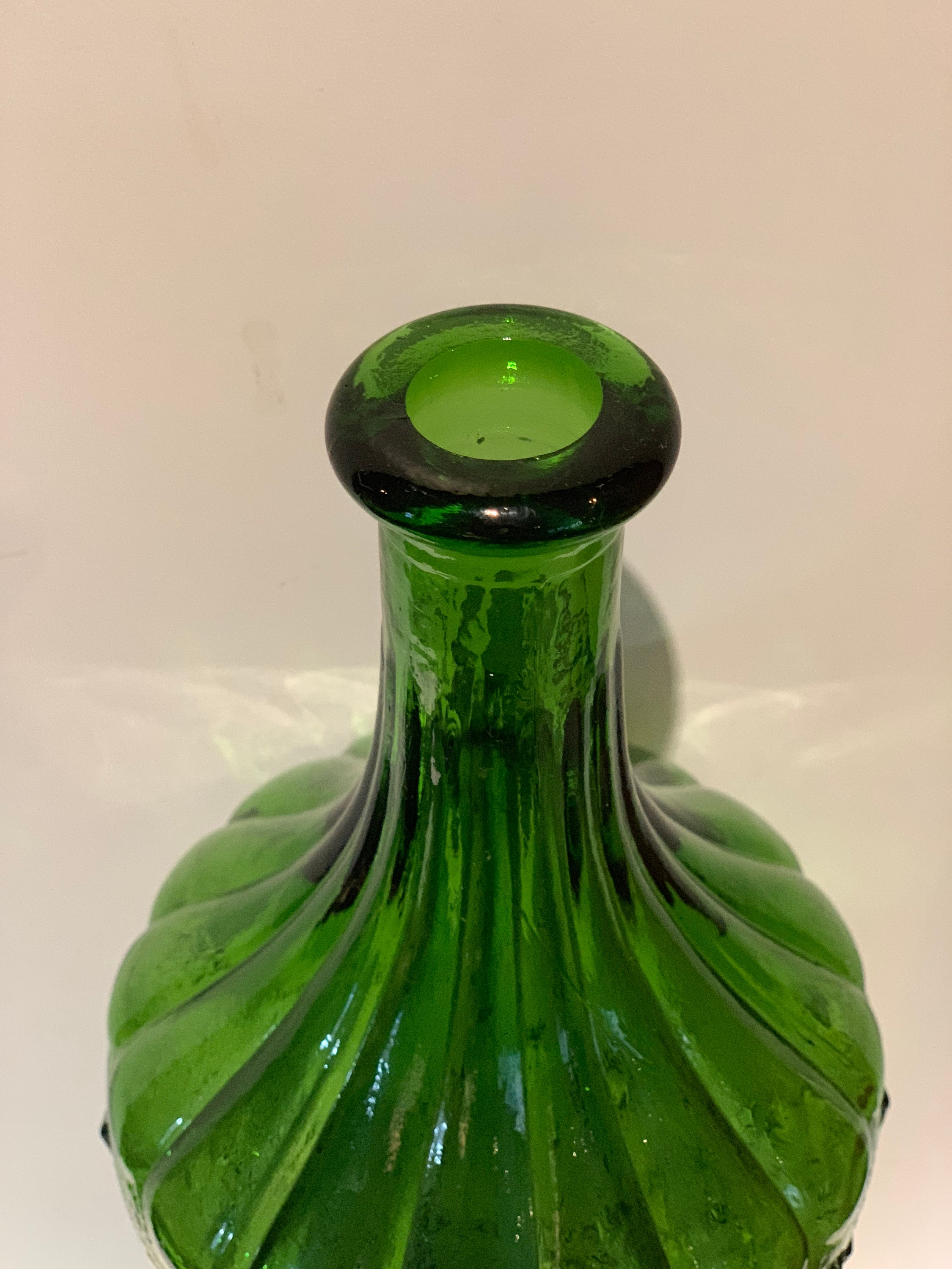 Green Moon & Stars Genie Bottle - Tall 23 Vintage Italian Glass ...