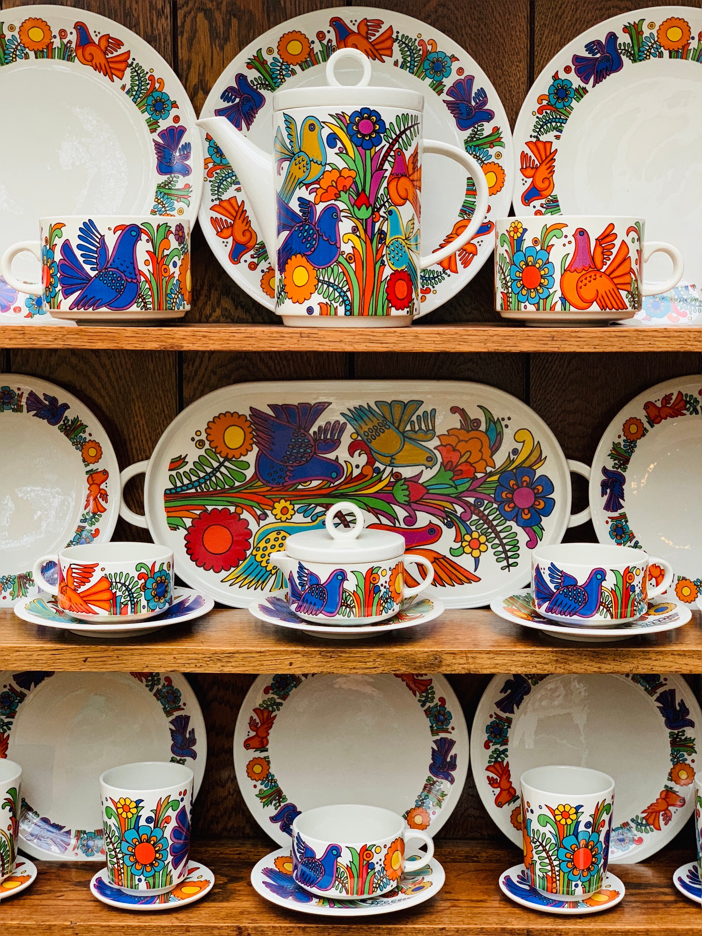 Huge 60-piece Villeroy & Boch Acapulco Collection including Rare Beakers, Coffee Enamel Pans and Serving Tray
