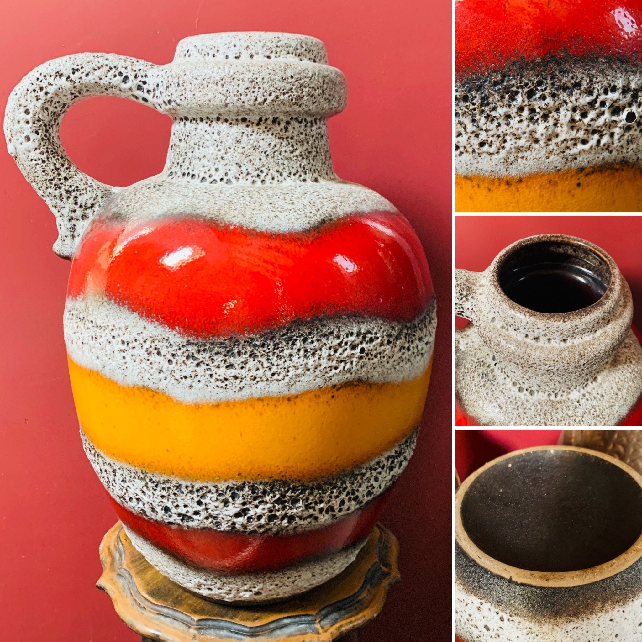 Scheurich 486-48 Huge West German Fat Lava 1970's Floor Vase