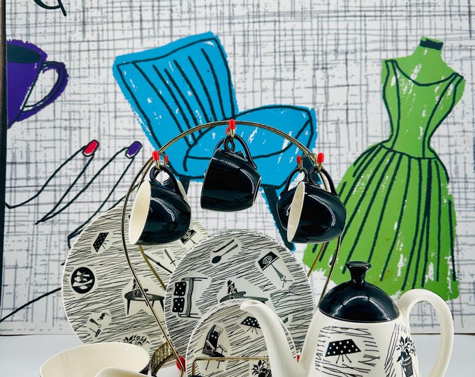 Ridgway Homemaker Coffee Set - 22-Piece Complete Set, including Metro Coffee Pot, Milk Jug, Sugar Bowl, Espresso Cups, Saucers and Plates