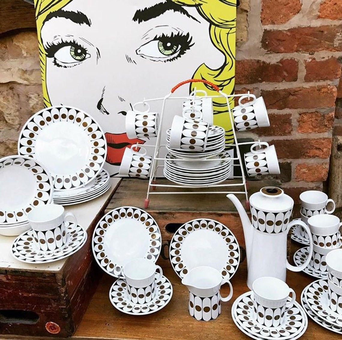 Black Velvet Hostess Tableware by John Russell coffee pot Etsy