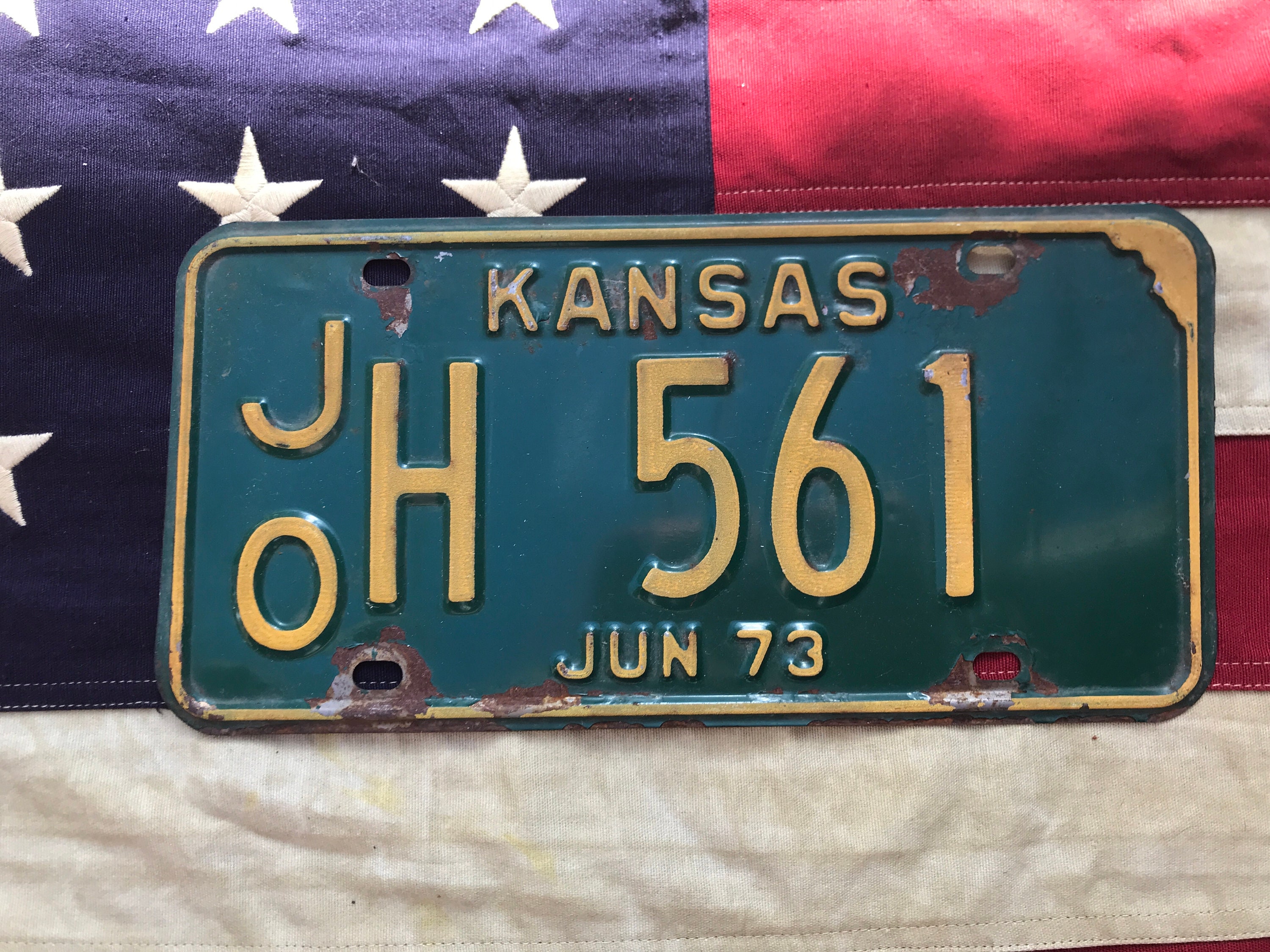 Vintage 1970s American License Number Plates Man Cave Decor Birthday Gifts