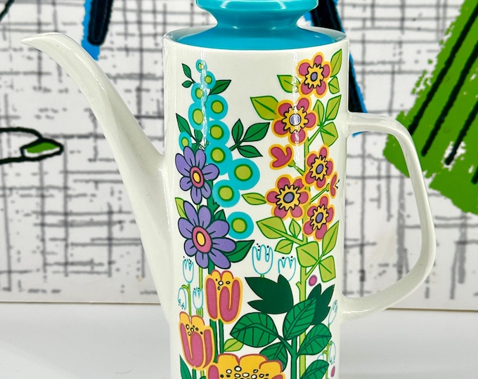 J&G Meakin Garden Party Coffee Pot - 1970s Flower Power - Please Read Full Description