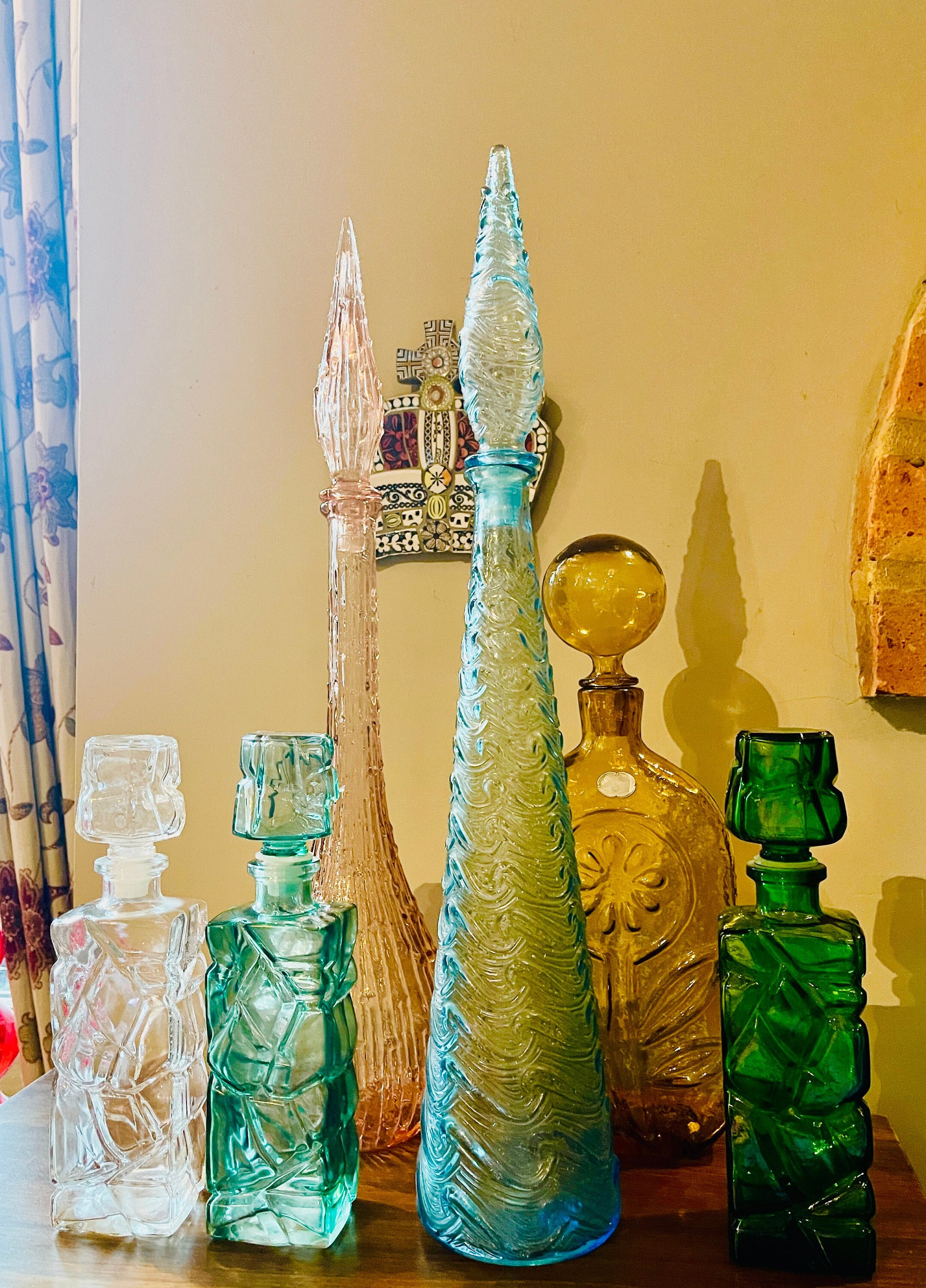 Italian Genie Bottles in the Wave Pattern Vintage Empoli Etsy UK