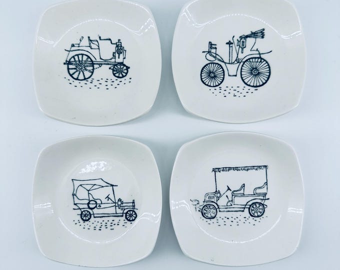 Midwinter Terence Conran Vintage Cars Pin Dishes Set - Transport Collectors Series 1950s