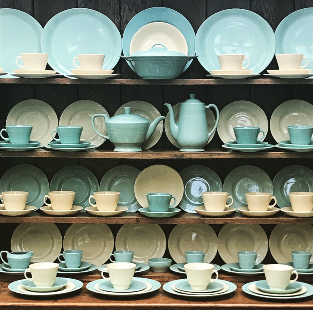 Wood's Ware Beryl Jasmine Iris Green Yellow & Blue Utility Wood's Ware Beryl Jasmine Iris Green Yellow & Blue Utility