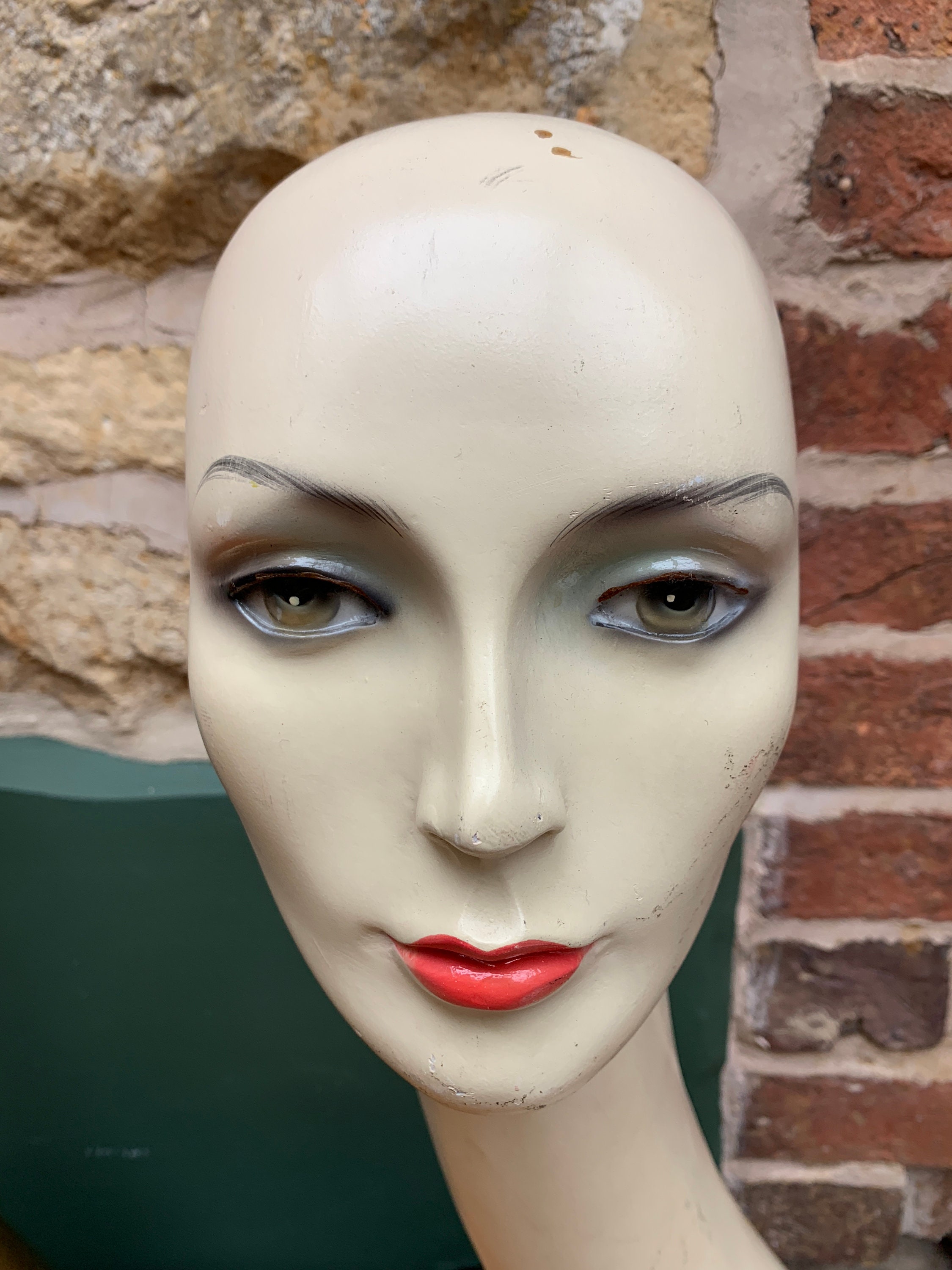 Mannequin Heads Swan Necked True Vintage Mid Century Female Lady Faces For Millinery Wigs